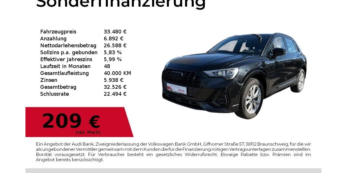 Audi Q3 9.105 km 33.480 &euro; Dessau-Roßlau 06844