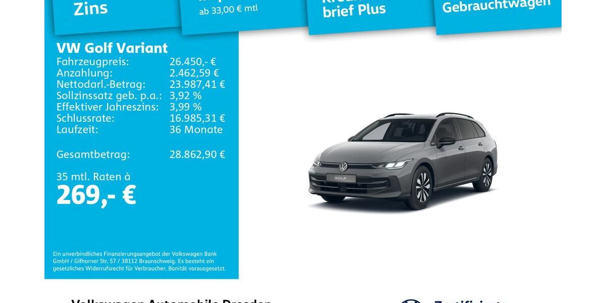 VW Golf 4.352 km 26.450 &euro; Dresden 01067