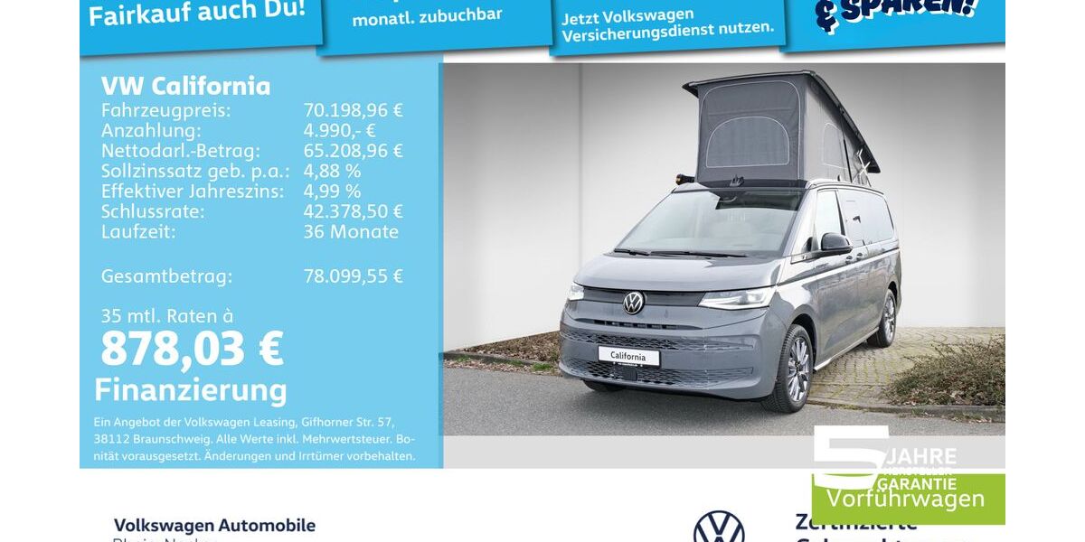 VW T7 California 14.900 km 66.499 &euro; Mannheim 68309