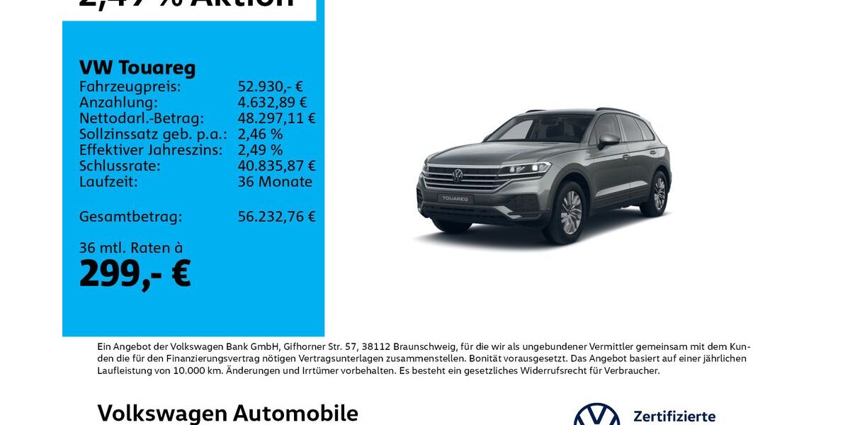 VW Touareg 25.118 km 52.930 &euro; Leipzig 04277