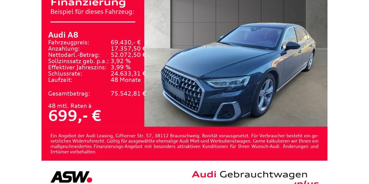 Audi A8 24.990 km 69.430 &euro; Heilbronn 74074