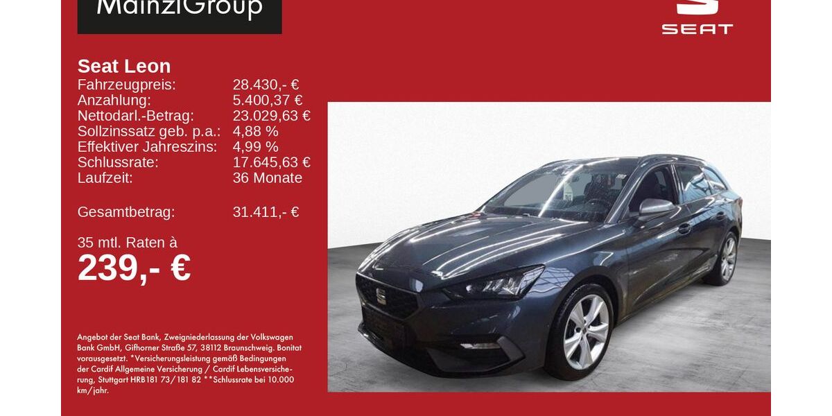 Seat Leon 28.900 km 28.430 &euro; Feldkirchen/Westerham 83620
