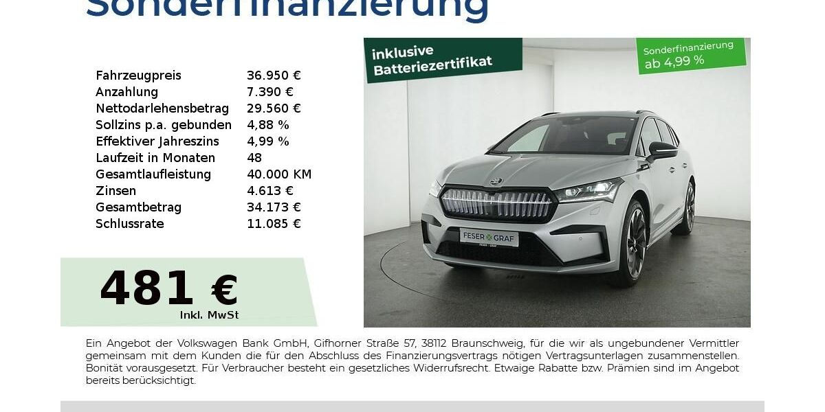 Skoda Enyaq 8.350 km 36.950 &euro; Nürnberg 90441