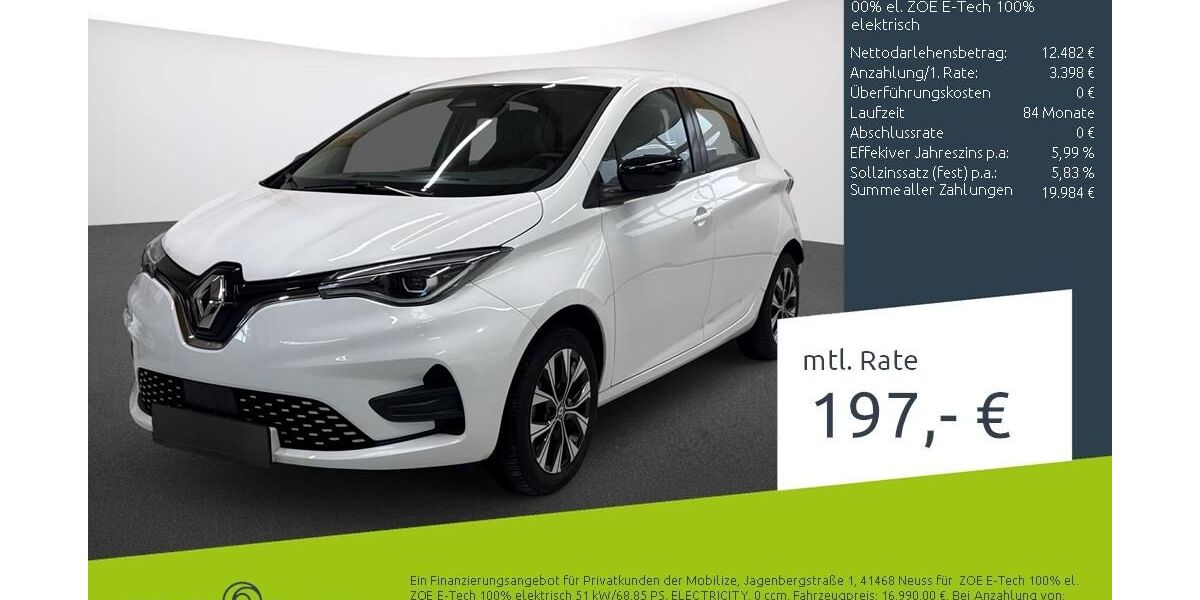 Renault ZOE 24.070 km 15.429 &euro; Münster - Amelsbüren 48163