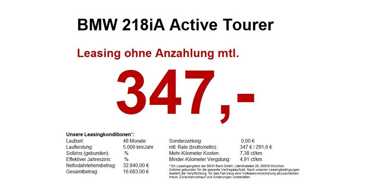 BMW 218 Active Tourer 8.914 km 31.940 &euro; Heilbronn 74076