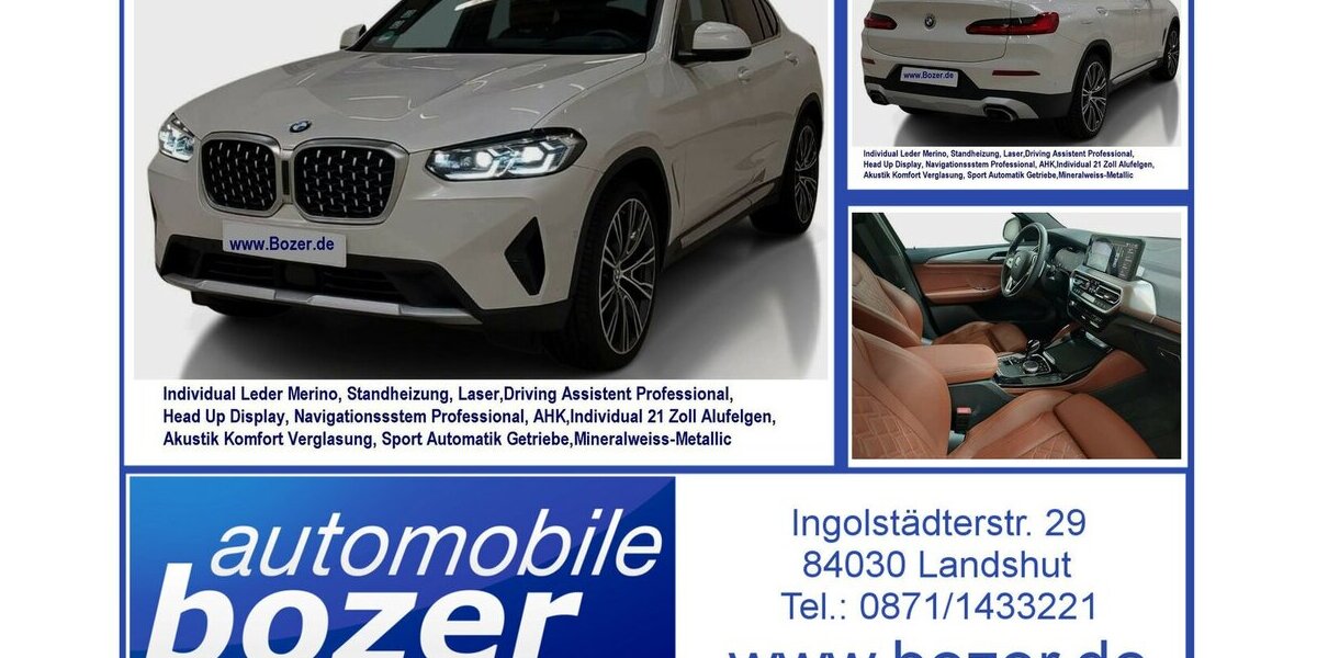 BMW X4 xDr 30d Leder Individual Merino NP:92.239 23.000 km 48.990 &euro; Landshut 84030