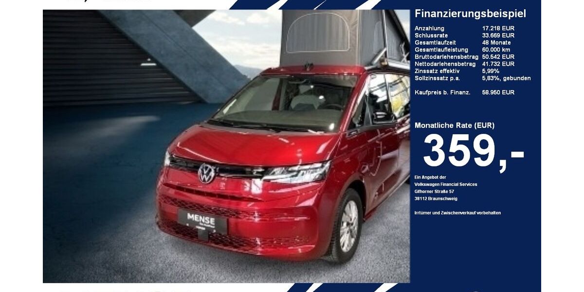 VW T7 California 31.750 km 58.950 &euro; Gütersloh 33334