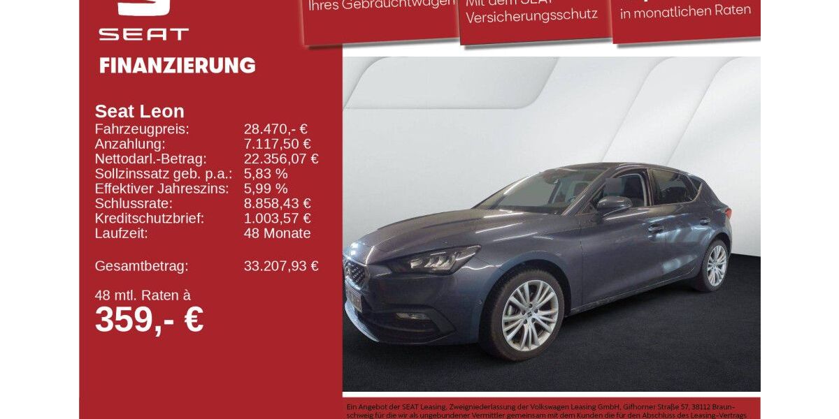 Seat Leon 11.483 km 28.470 &euro; Neu-Ulm 89231