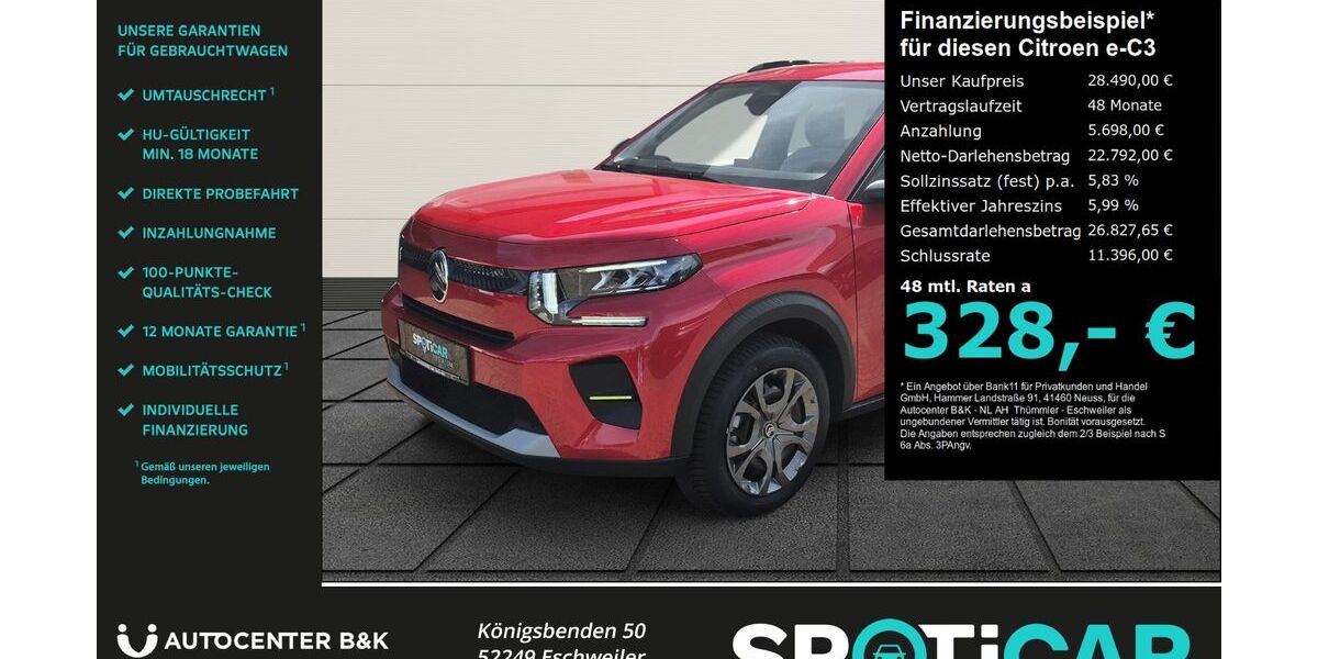 Citroen ë-C3 5.000 km 28.490 &euro; Eschweiler 52249