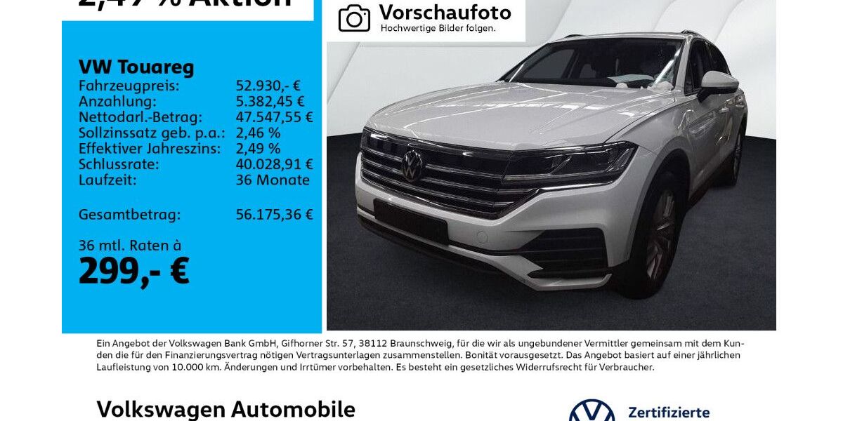 VW Touareg 27.147 km 52.930 &euro; Leipzig 04277
