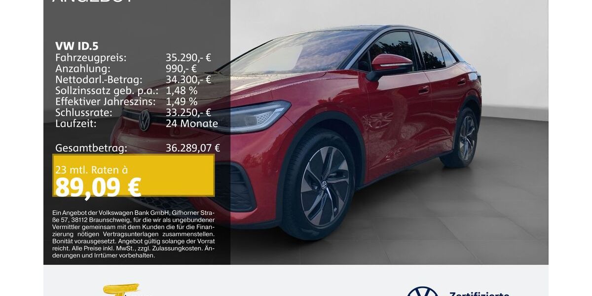 VW ID.5 5.458 km 34.550 &euro; Bochum 44892
