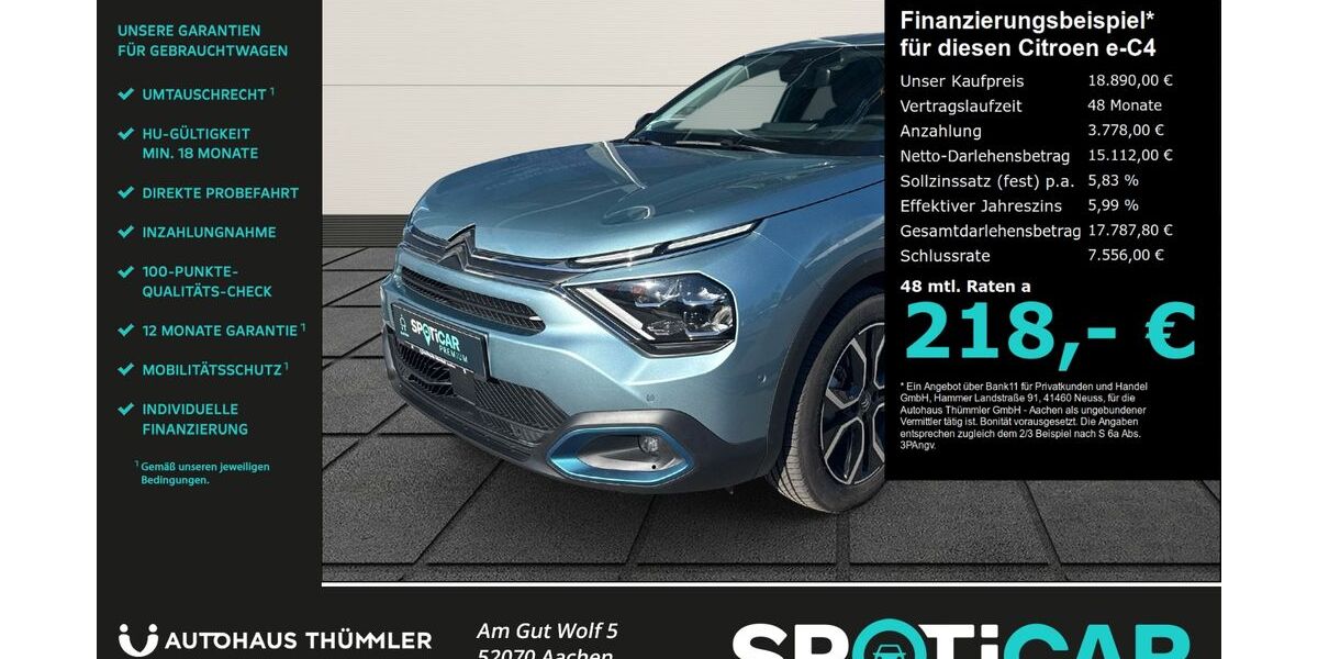 Citroen ë-C4 34.460 km 18.890 &euro; Aachen 52070