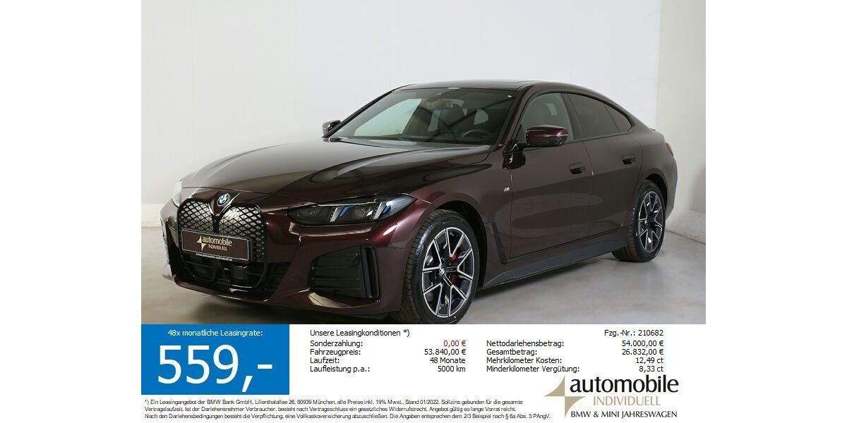 BMW i4 2.400 km 53.820 &euro; Paderborn 33100