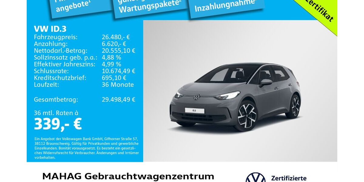 VW ID.3 22.267 km 26.480 &euro; München 80935