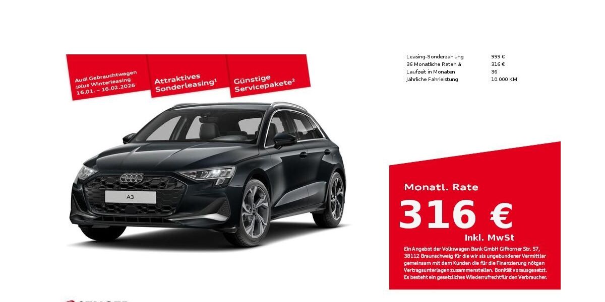 Audi A3 3.102 km 33.480 &euro; Münster 48153