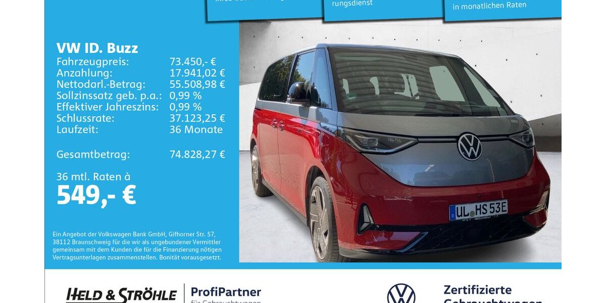 VW ID. Buzz 19.998 km 73.450 &euro; Ulm 89079