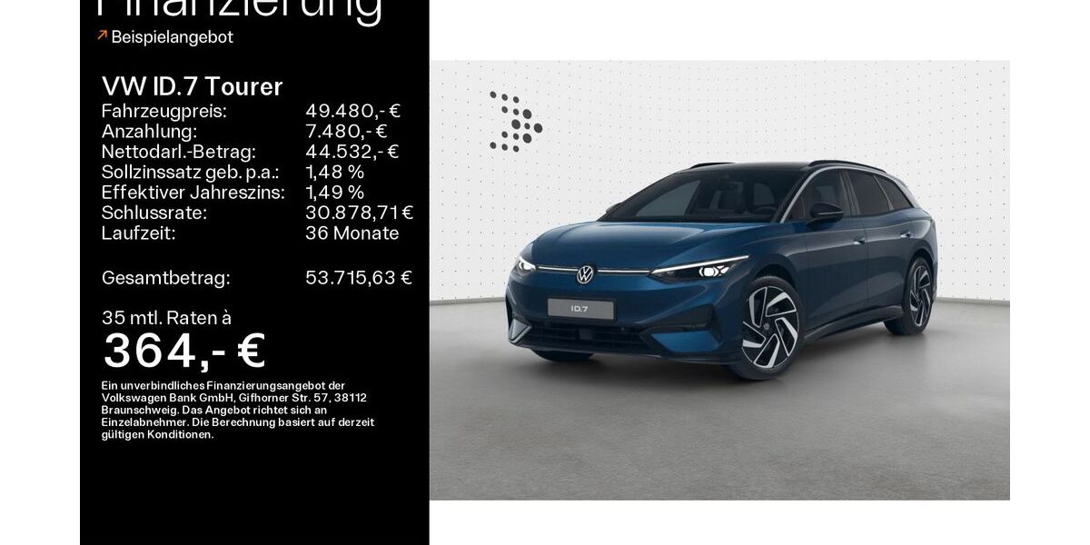 VW ID.7 4.394 km 49.480 &euro; Haßfurt 97437