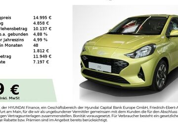 Hyundai i10 3.566 km 14.995 &euro; Fürth 90763