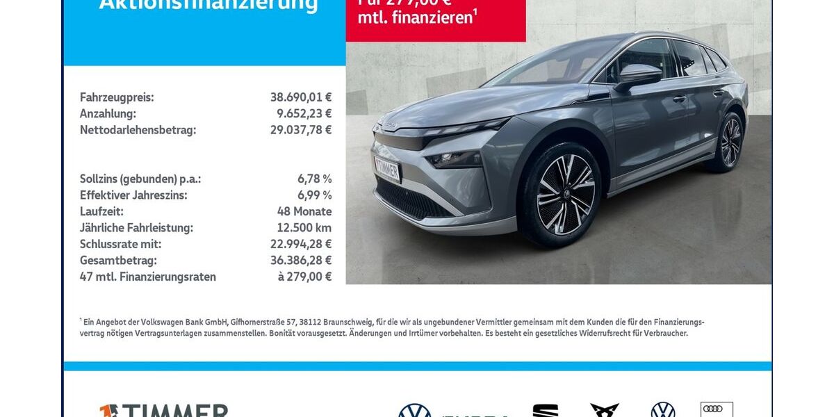 Skoda Enyaq 9.999 km 38.690 &euro; Nordhorn 48529