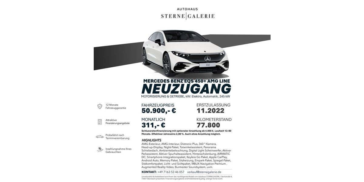 Mercedes-Benz EQS 77.800 km 50.900 &euro; Ebersbach an der Fils 73061