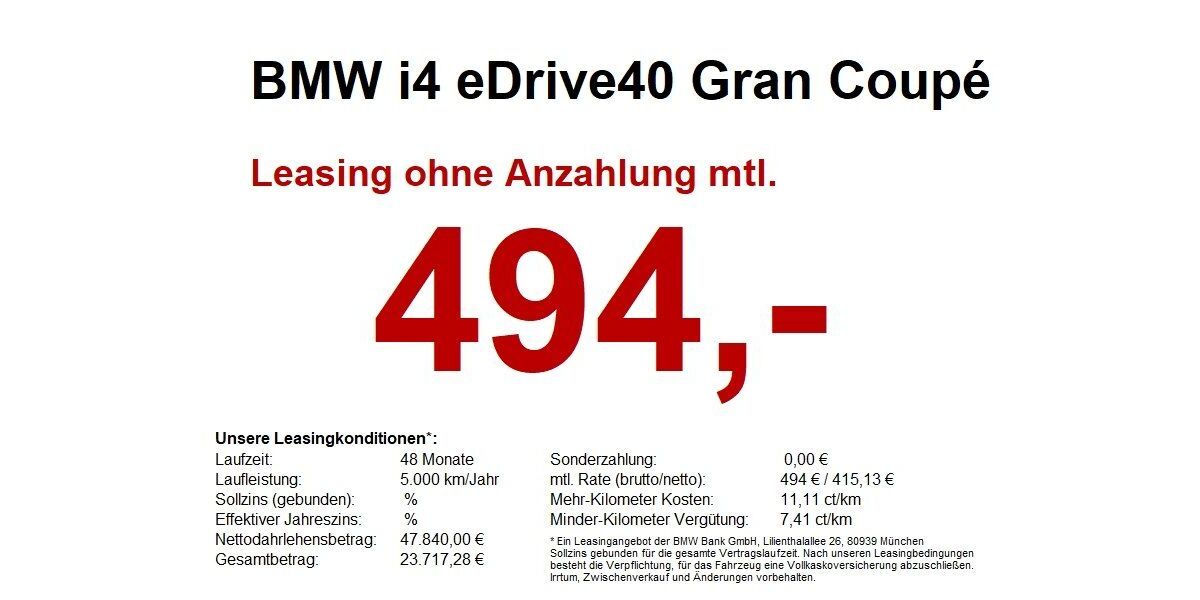 BMW i4 27.500 km 46.840 &euro; Marktsteft 97342