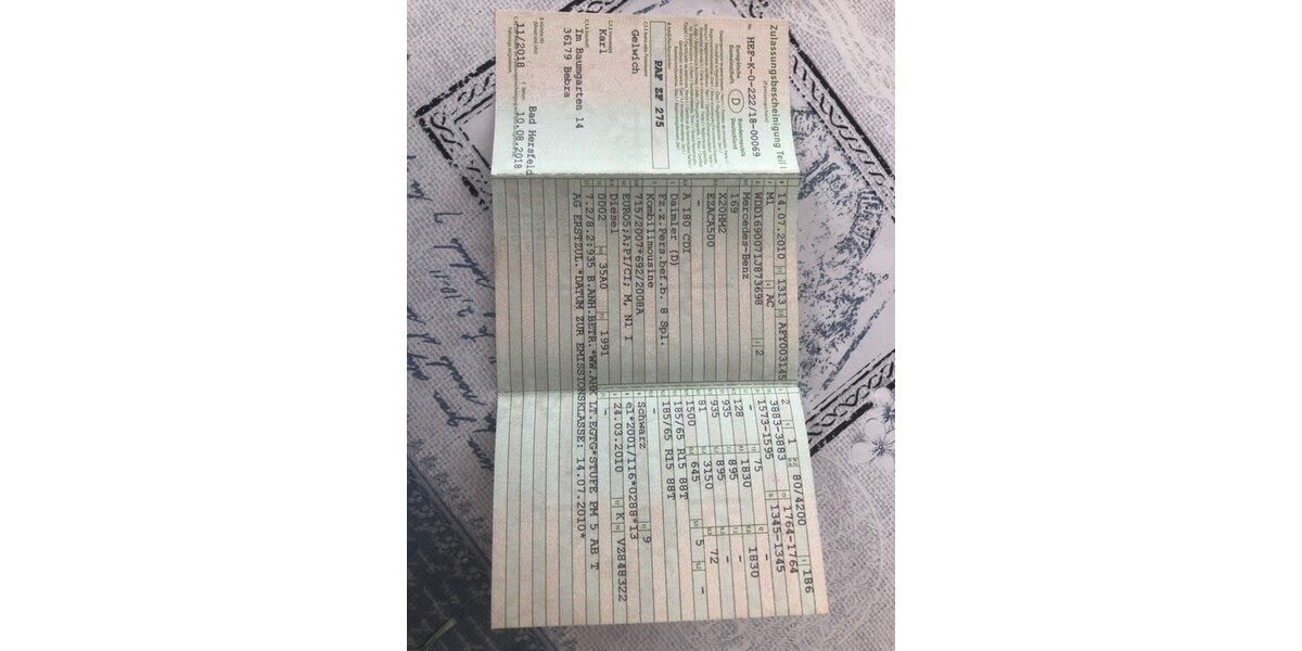 Mercedes-Benz A 180 97.000 km 6.900 &euro; Bebra 36179