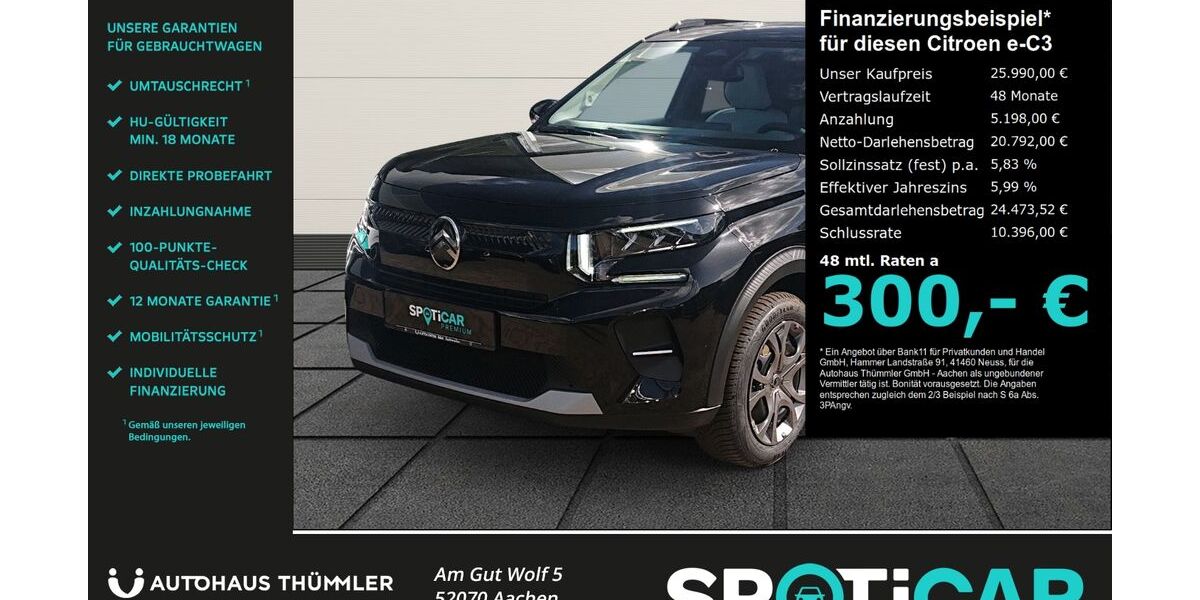 Citroen ë-C3 3.990 km 25.990 &euro; Aachen 52070