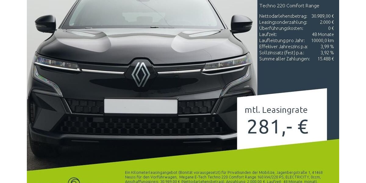 Renault Megane 1.500 km 30.989 &euro; Borken 46325