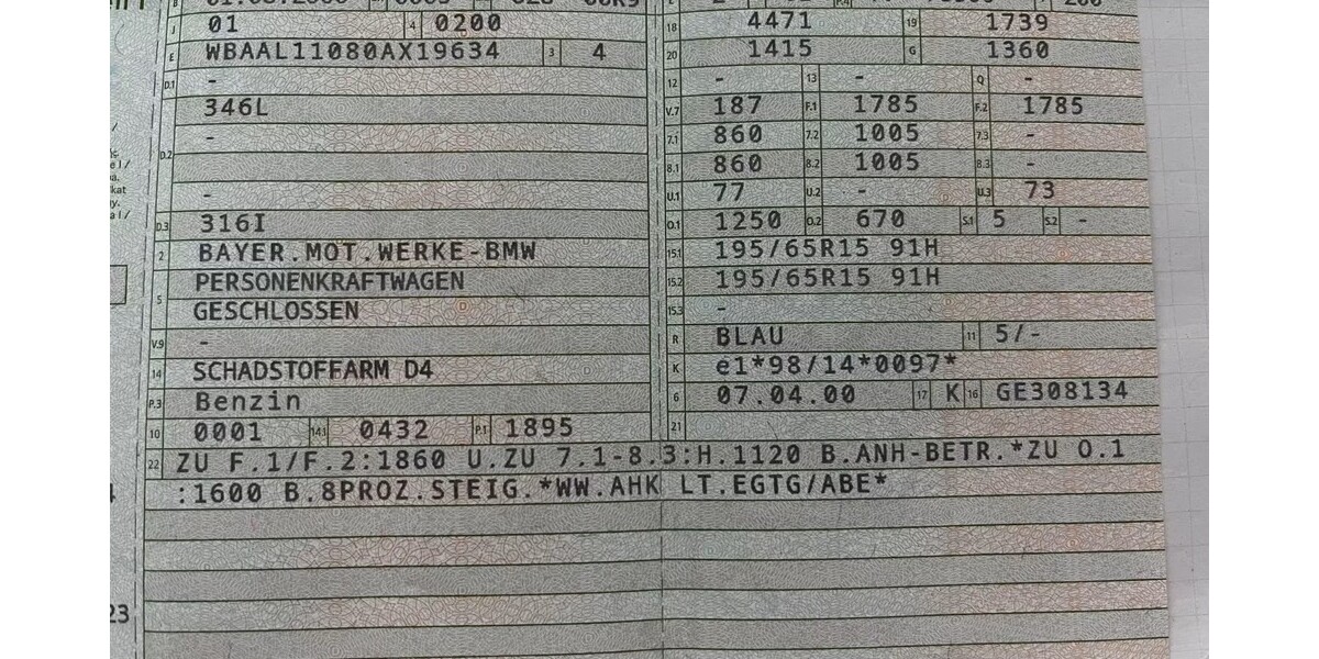 BMW 316i 163.062 km 2.200 &euro; Brandshagen 