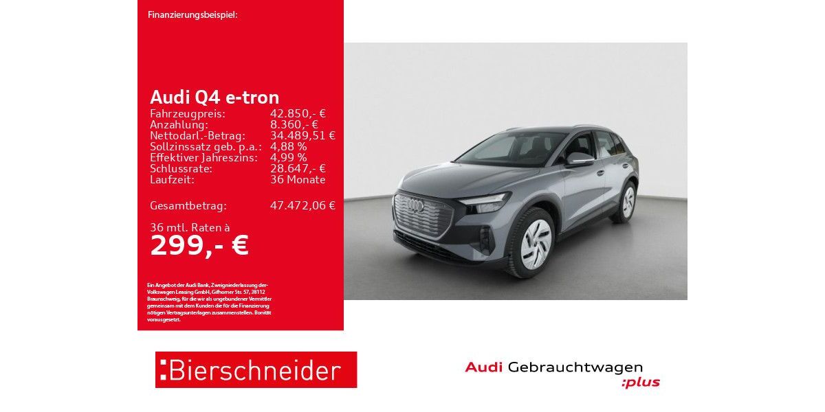 Audi Q4 e-tron 11.244 km 42.850 &euro; Heidenheim 89518