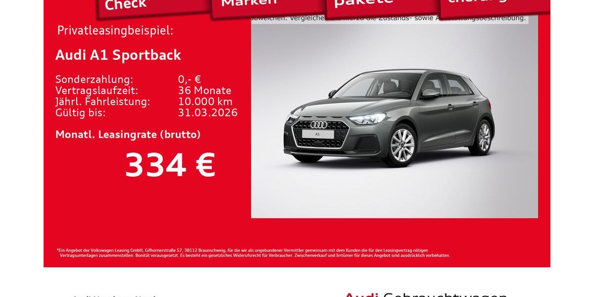Audi A1 1.890 km 25.980 &euro; Hamburg 22419