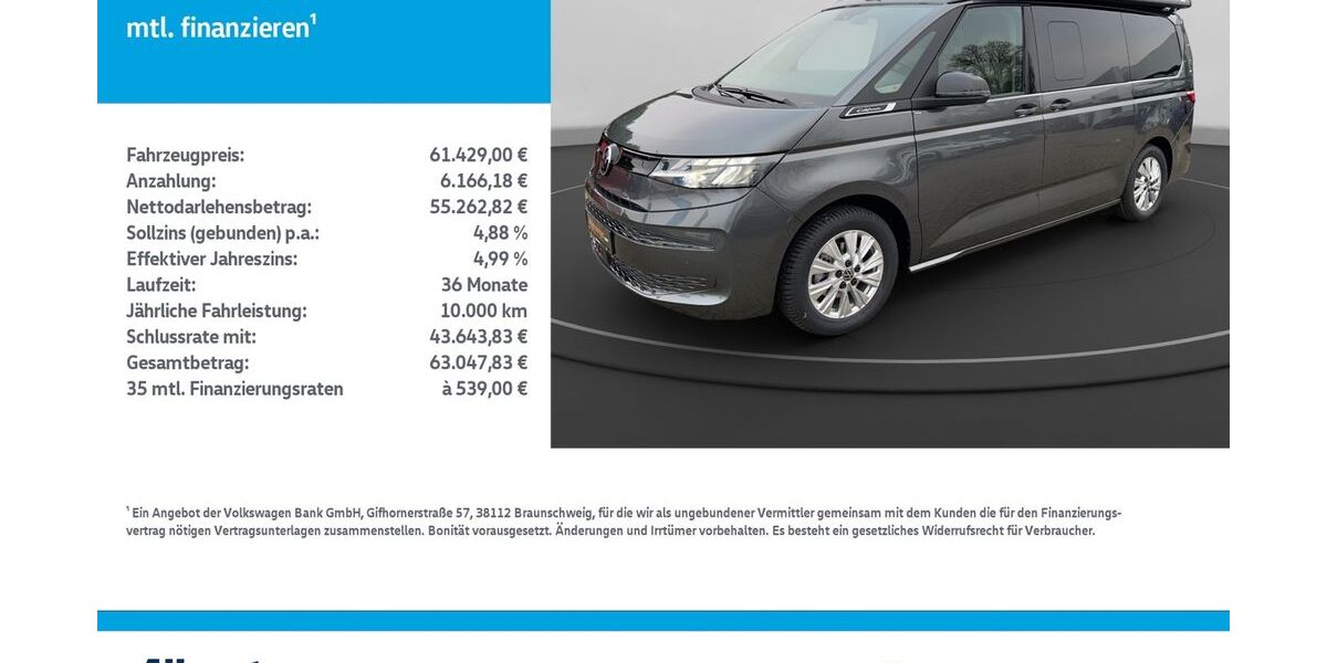 VW T7 California 12.375 km 60.909 &euro; Leinefelde-Worbis/DE 37327