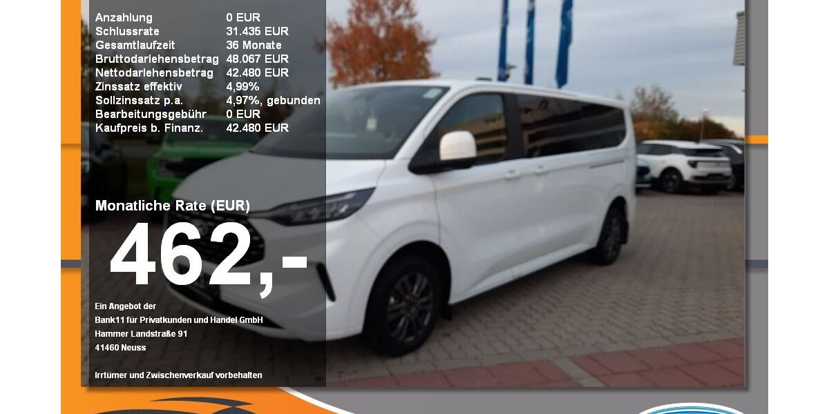 Ford Tourneo Custom 14.150 km 39.480 &euro; Neustadt / Donau 93333