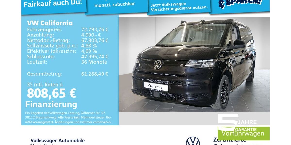 VW T7 California 19.900 km 69.994 &euro; Mannheim 68309