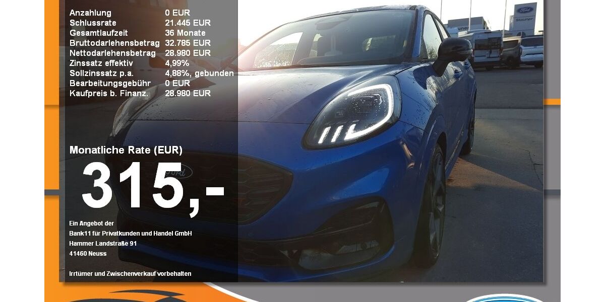 Ford Puma 6.990 km 28.980 &euro; Mühldorf am Inn 84453