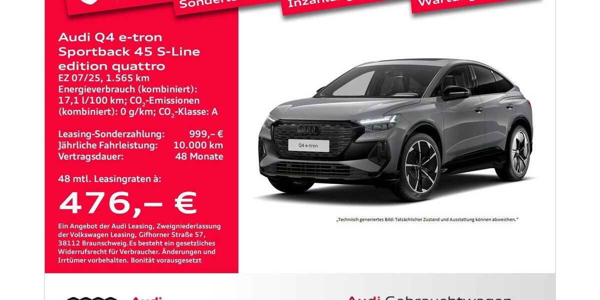 Audi Q4 e-tron 1.565 km 52.681 &euro; Bremerhaven 27576