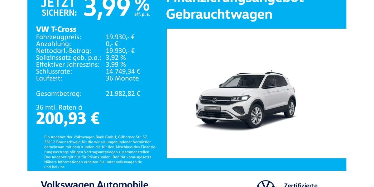 VW T-Cross 20.434 km 19.930 &euro; Stuttgart-Wangen 70188