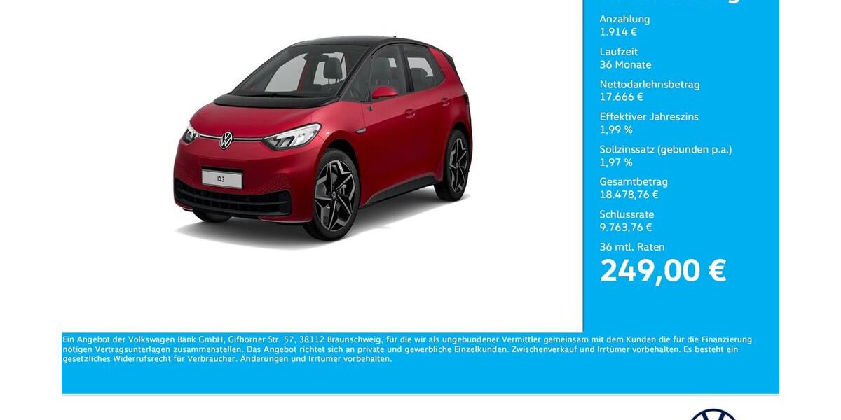 VW ID.3 30.901 km 19.580 &euro; Bergkamen 59192