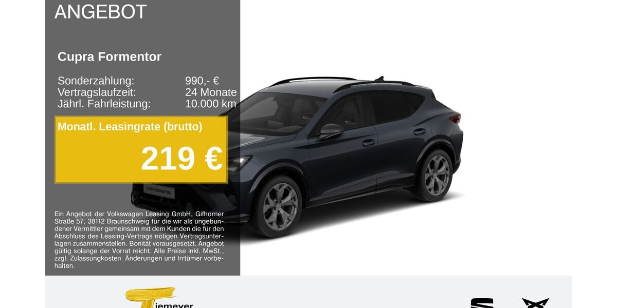 Cupra Formentor 27.903 km 33.530 &euro; Recklinghausen 45663