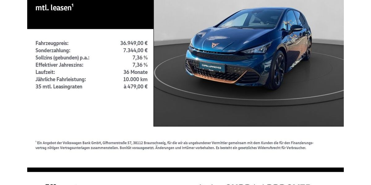 Cupra Born 9.900 km 36.949 &euro; Nordhausen 99734