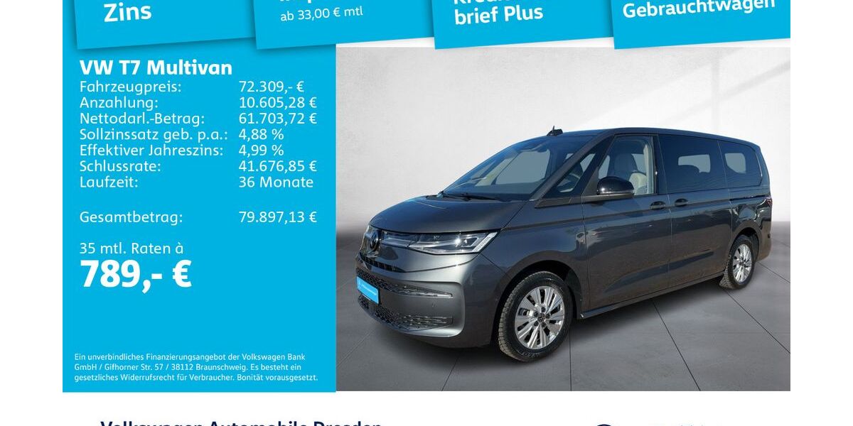 VW T7 Multivan 2.500 km 72.309 &euro; Dresden 01169