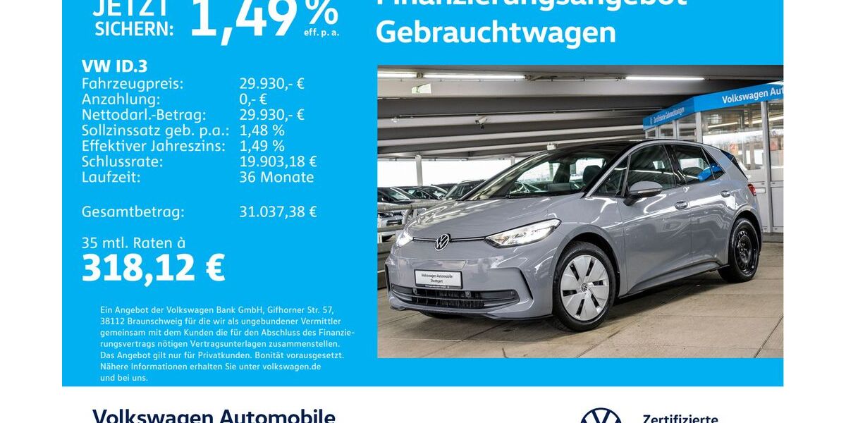 VW ID.3 26.788 km 26.930 &euro; Stuttgart-Wangen 70188