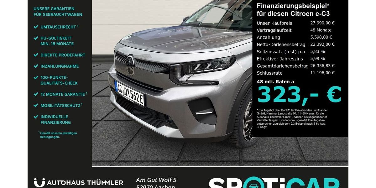 Citroen ë-C3 5.000 km 27.690 &euro; Aachen 52070