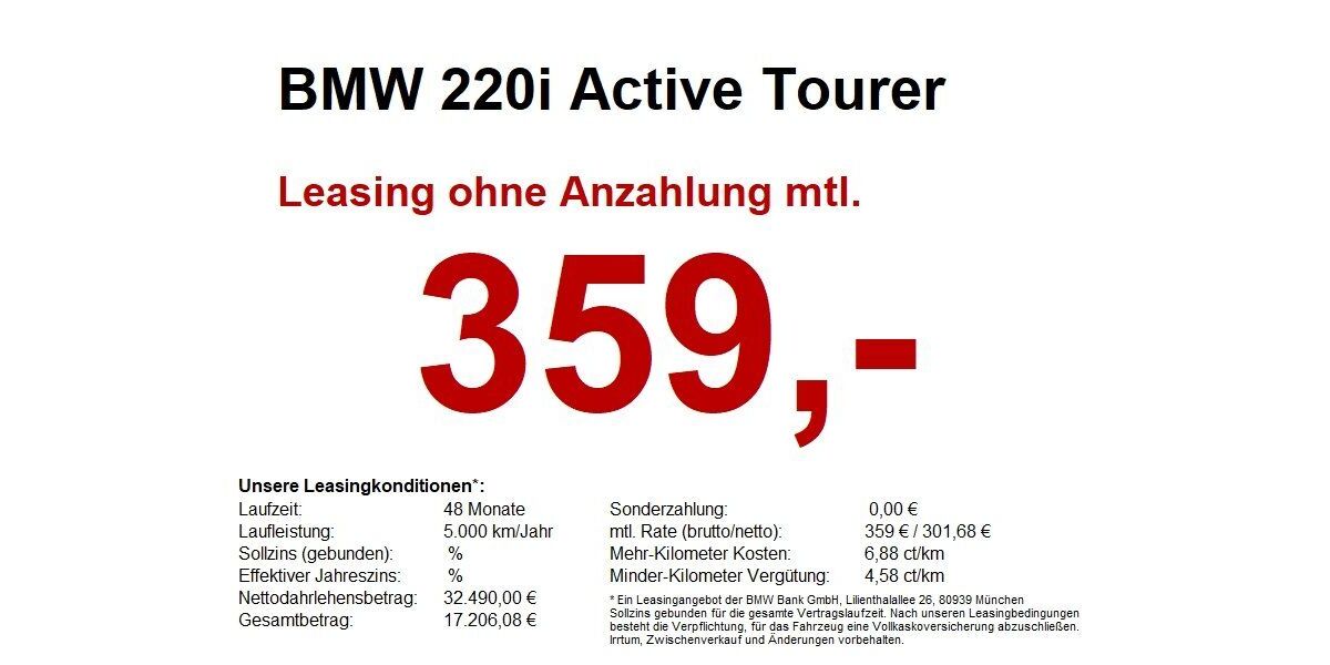BMW 220 Active Tourer 7.985 km 30.890 &euro; Buchen- Hettingen 74722