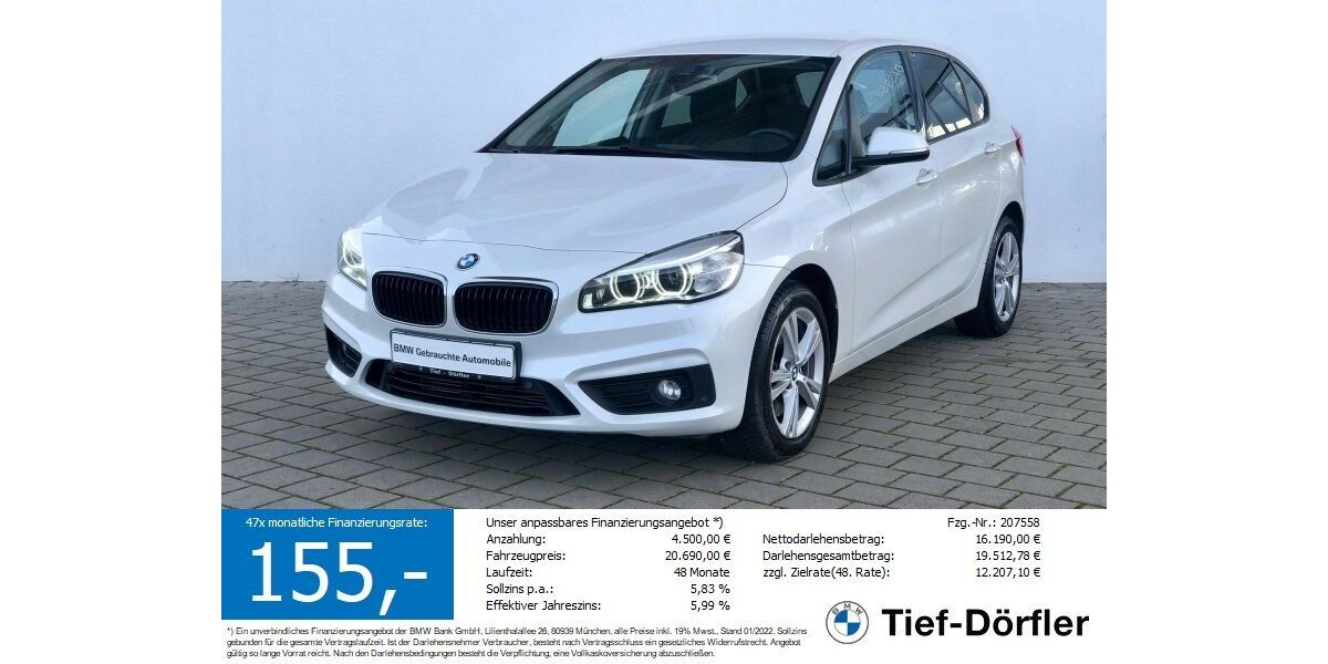 BMW 225 Active Tourer 97.500 km 15.590 &euro; Marktsteft 97342