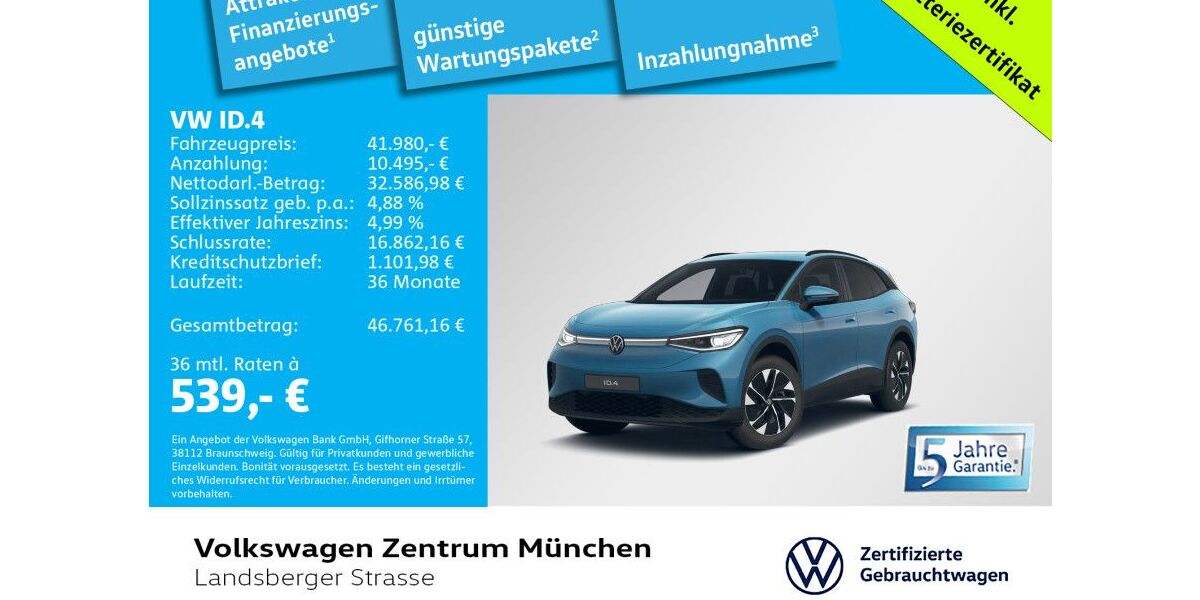 VW ID.4 14.724 km 41.980 &euro; München 80687