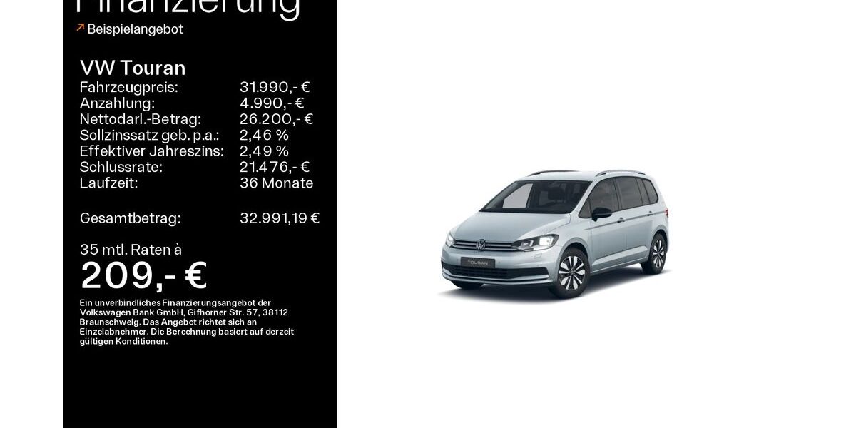 VW Touran 25.565 km 31.990 &euro; Schweinfurt 97424