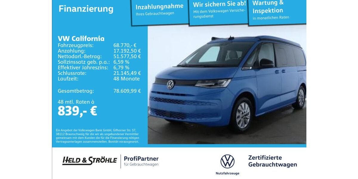 VW T7 California 15.275 km 68.770 &euro; Ulm 89079