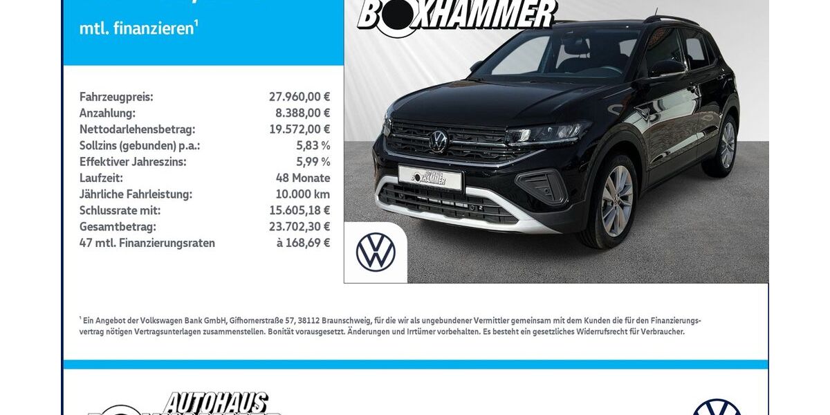 VW T-Cross 1.990 km 27.960 &euro; Bad Aibling 83043