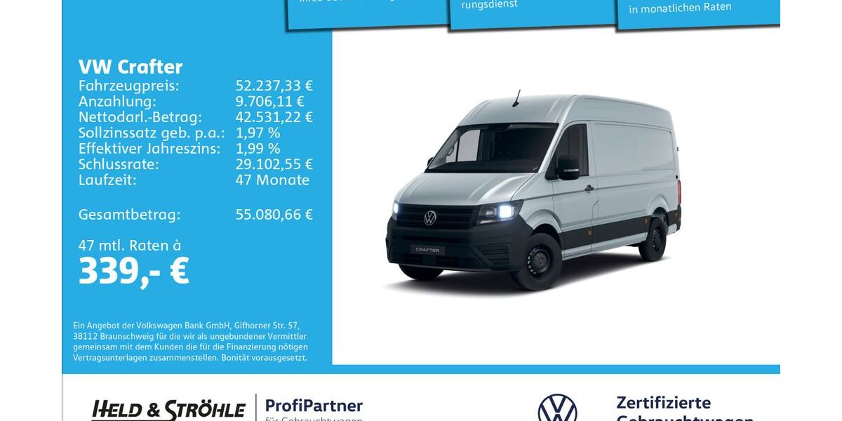 VW Crafter 2.001 km 46.450 &euro; Ulm 89079